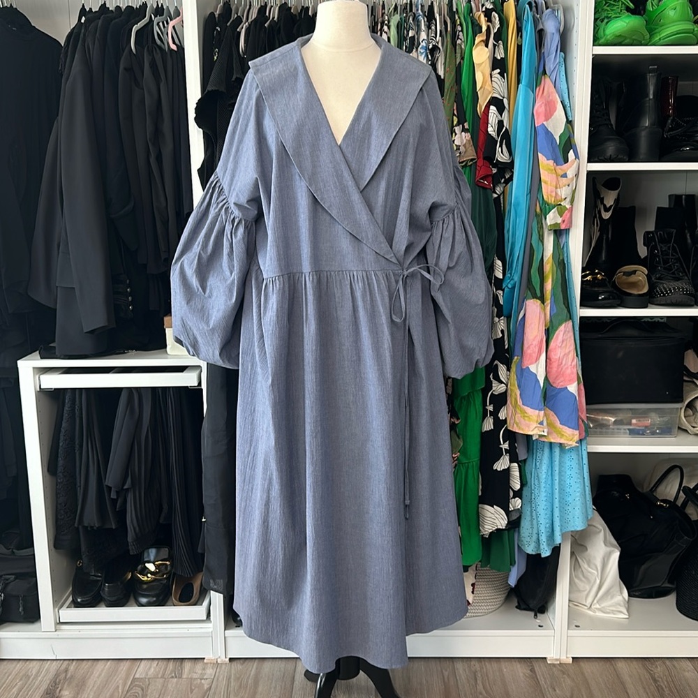 ASOS Curve Blue Long Sleeve Dress